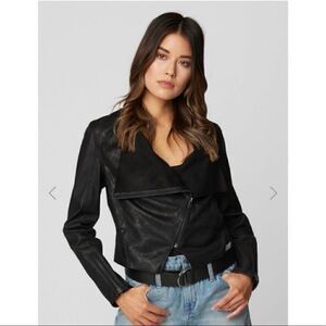 Blank NYC Women's Black Leather Moto Jacket